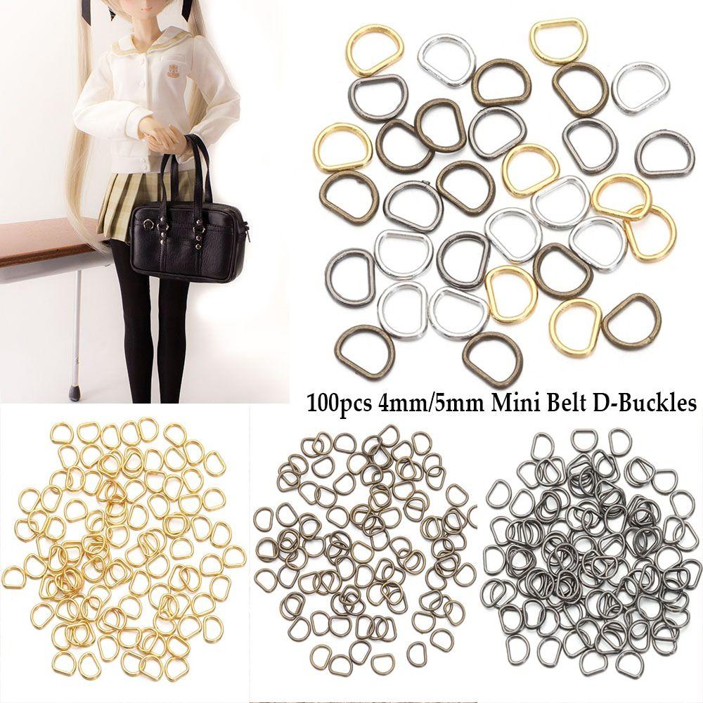 4мм/5мм 4 цвета Мини Ультрамаленькие Сумки для Кукол Аксессуары D-Пряжка Ремень Пуговицы DIY Кукольные Пряжки