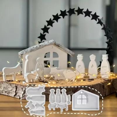 Формы для литья из смолы Абстрактный персонаж Молитвенное украшение Форма для эпоксидной смолы Сделай сам Форма для семейной композиции Ручная работа Форма для свечей из гипса