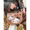 Cartoon Hello Kitty Cat Satchel With Spliced Design And Arch Strap For Daily Casual Wear