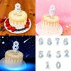 Unique Winter Snowflake Themed Birthday Candle Wax Number Candle Cake Toppers Decorations For Anniversary Parties Supplies