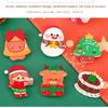 Printing Cartoon Christmas Brooch Acrylic Christmas Ornaments Fashion Gifts Brooch