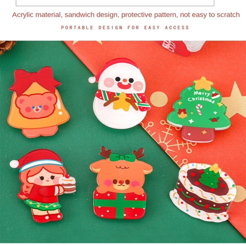 Printing Cartoon Christmas Brooch Acrylic Christmas Ornaments Fashion Gifts Brooch