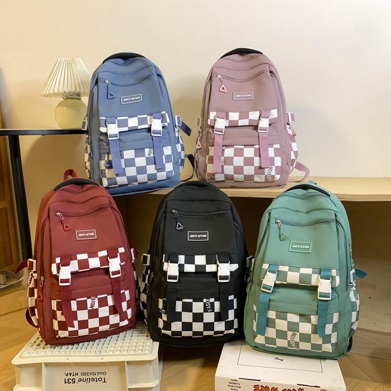 Школьная сумка в шахматном порядке, студенческий рюкзак, женский рюкзак для младших классов средней школы