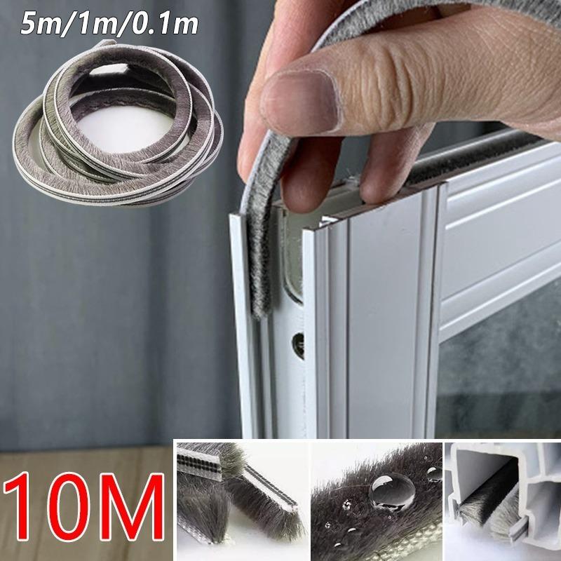 10M/5M/1M Door and Window Windproof Sealing Strip Adhesive Brush Strip Wind Door Sound Insulation Pad Up and Down Track Sealing