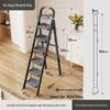 Multi-Functional Folding Indoor A-Frame Step Ladder with Handrail, Thickened Step Stool, Telescopic Design