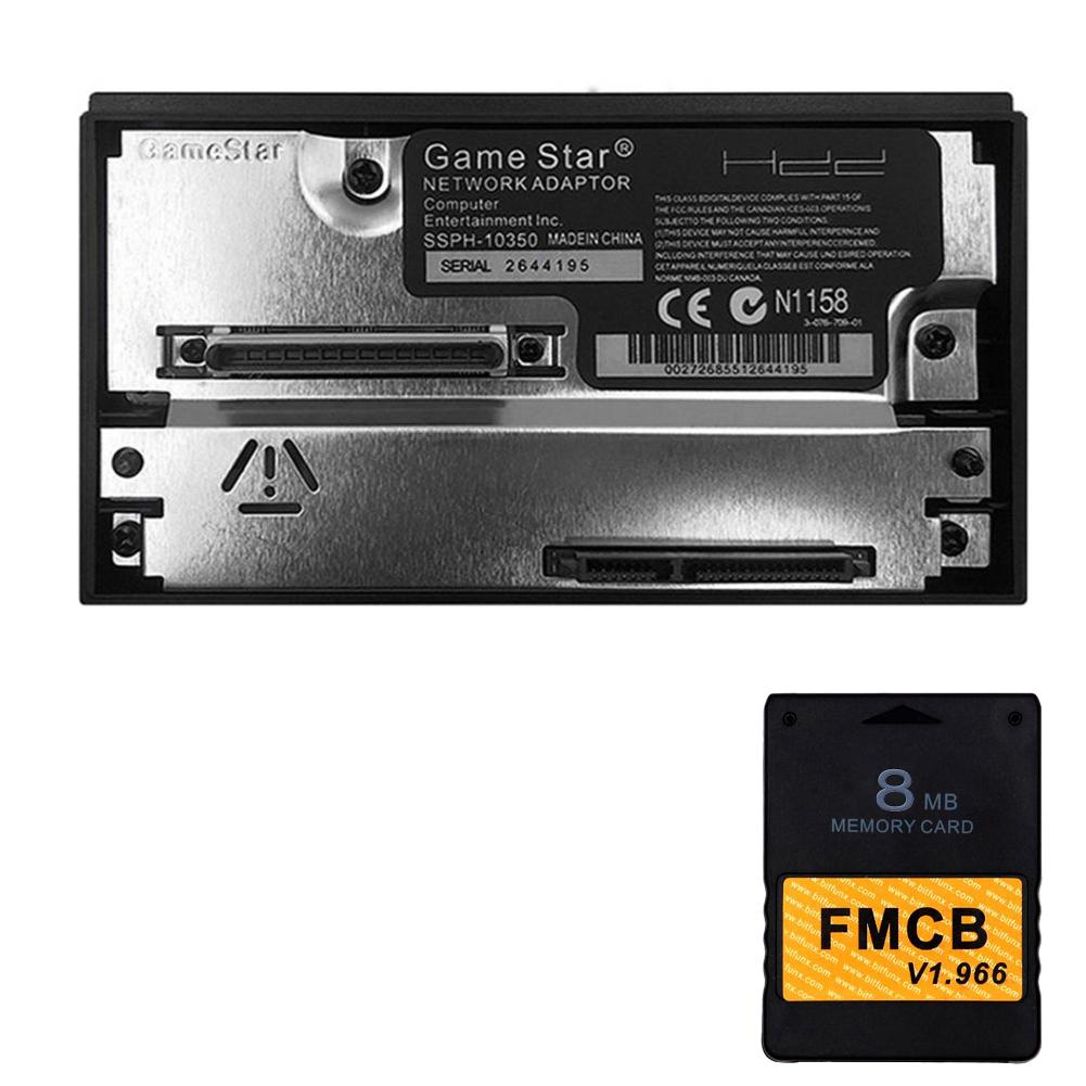 Адаптер сетевой карты с интерфейсом SATA с картой памяти FMCB V1.966 для консоли PS2, HDD с интерфейсом SATA для Playstation 2