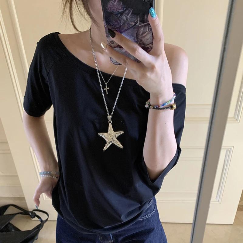 Women's Fashion Casual Summer Spring Solid Color Print Short Sleeve Oblique Collar Blouses & Shirts