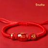2025 Snake Year Lucky Red Rope Bracelet Zodiac Snake Adjustable Braided Hand Chain Women  Jewelry