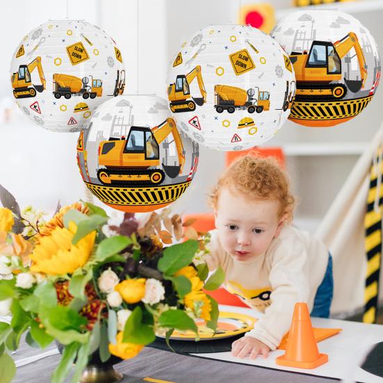 Бумажные фонарики-экскаваторы Yousheng, декор для вечеринки в строительной тематике, создатель праздничной атмосферы для дверей, спален, гостиных