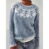 Women's Round Neck Color Blocked Loose and Fashionable Pullover Knitted Sweater for Autumn and Winter