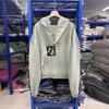 Unisex Oversized Drop-Shoulder Hooded Sweatshirt With Distressed Zipper Embroidered Patch Pocket - Fall Casual Wear