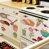 Мультяшные наклейки на дверь холодильника, декоративные наклейки, еда, фрукты, съемная наклейка на стену, наклейки на стену