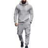 Men  Leisure  Hooded Hood  Hoodie  Trousers  Adding Fleece  Loose  Hoodie  Set