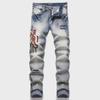 Мужские джинсы Retro Blue Slim-Fit с вышитым значком тигра