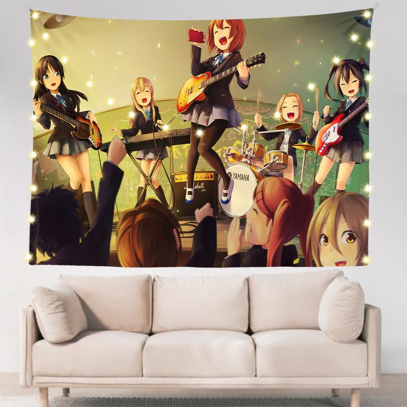 Легкий роман для девочек в общежитии, двухмерное аниме, настенное украшение для спальни, тканевое подвесное одеяло