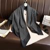Versatile British-Style Silk Square Scarf - 90cm Solid Color Shawl & Headscarf