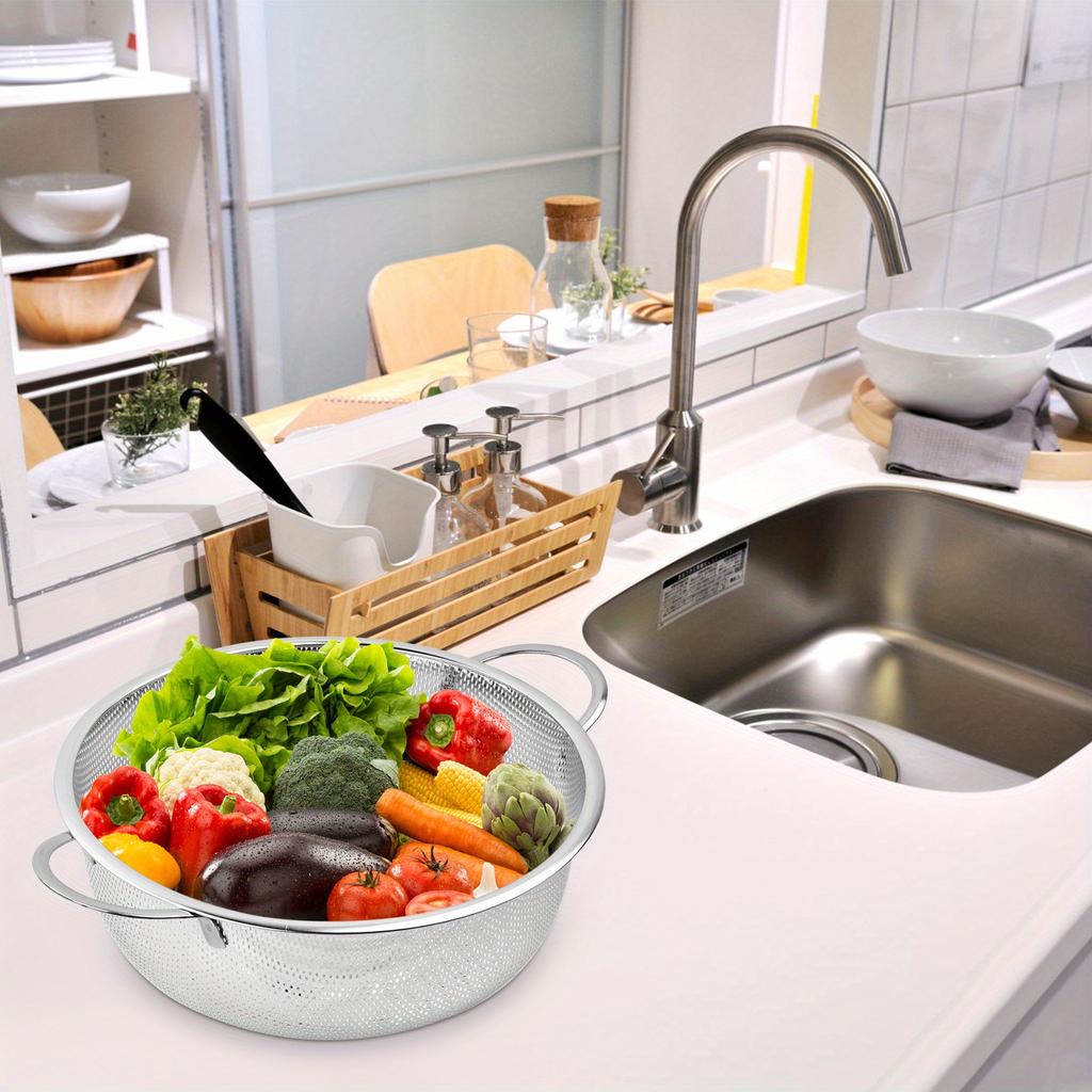 Универсальный сетчатый фильтр из нержавеющей стали с мелкой сеткой, корзины с ручками, набор дуршлагов с подставкой для кухни