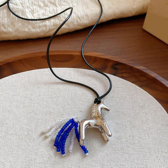 Кулон в виде лошади из сплава Yousheng, легкий гипоаллергенный, мужской, женский, ожерелье для свитера, модные ювелирные аксессуары, рождественский подарок на день рождения