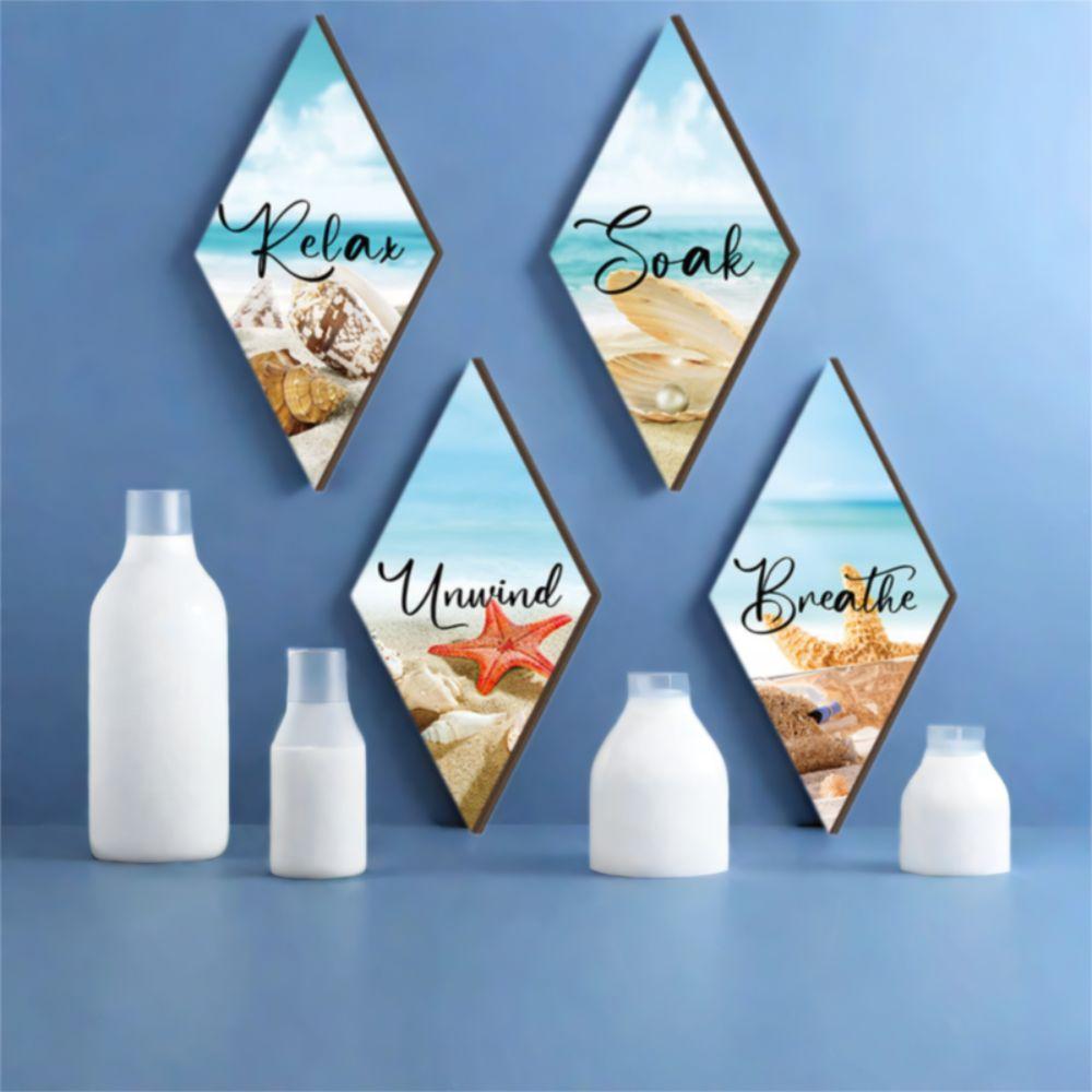 4pcs Wooden Summer Ocean Wall Ornaments Wall Art Ocean Animal Ornaments Summer Outdoor