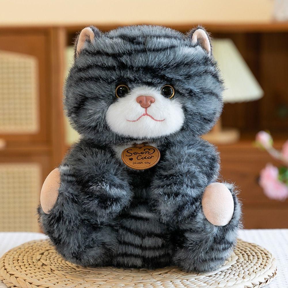 Stuffed Doll Simulation Cat Plush Toys Fluffy Animal Cartoon Kitty Dolls Car Decor