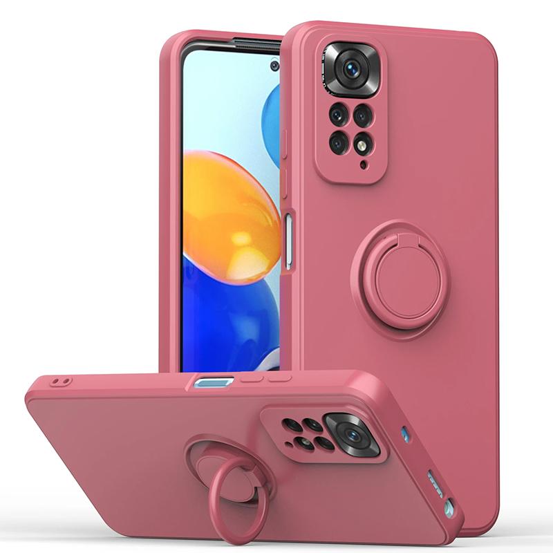 Жидкий силиконовый чехол со кольцом-держателем для Redmi Note 12 Pro 11 10 S 9S 9, противоударная задняя крышка для Xiaomi 11T 12T Pro Lite