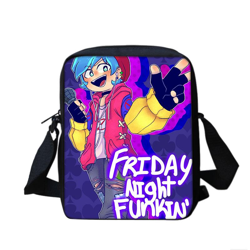 Многофункциональная мультяшная сумка через плечо большой емкости Friday Night Funkin, идеальный подарок для мальчиков и девочек на школьные дни рождения