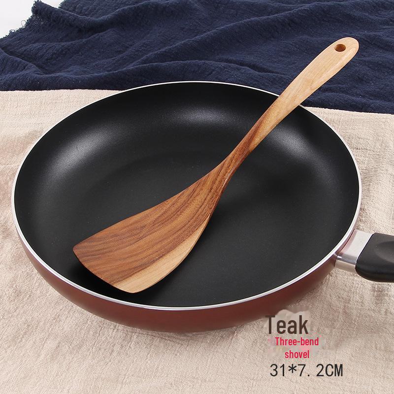 Набор из антипригарной кухонной ложки и лопатки из тикового дерева с гравировкой логотипа