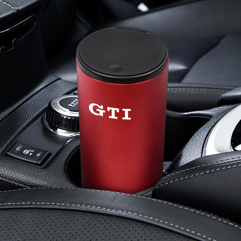 WGLRK1 Portable Car Garbage Cup Aluminum Alloy Trash Can Ashtray For VW GTI Polo Golf Passat Tiguan Arteon Touareg CC Taigo Caddy Jetta