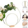 Gold Metal Flowers Hoop With Place Card Holder Wedding Table Centerpiece Decor