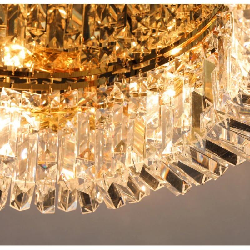 Led Pendant Light Luxury Crystal Ceiling Chandelier for Living Bedroom Indoor Decor Fixture