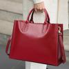 Retro Large Capacity Tote Big Bag Women Shoulder Bags Lady Commuting PU Leather Purses Bags Solid Color Bag