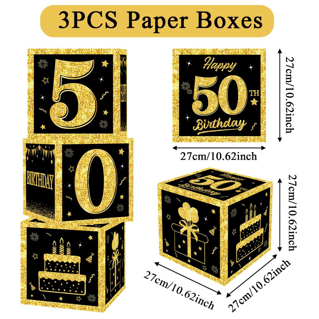 50-й Черно-Золотой День Рождения Одноразовая Посуда Бумажная Тарелка Салфетки Украшение для Вечеринки в Честь 50-летия 50-й День Рождения Юбилей Дня Рождения