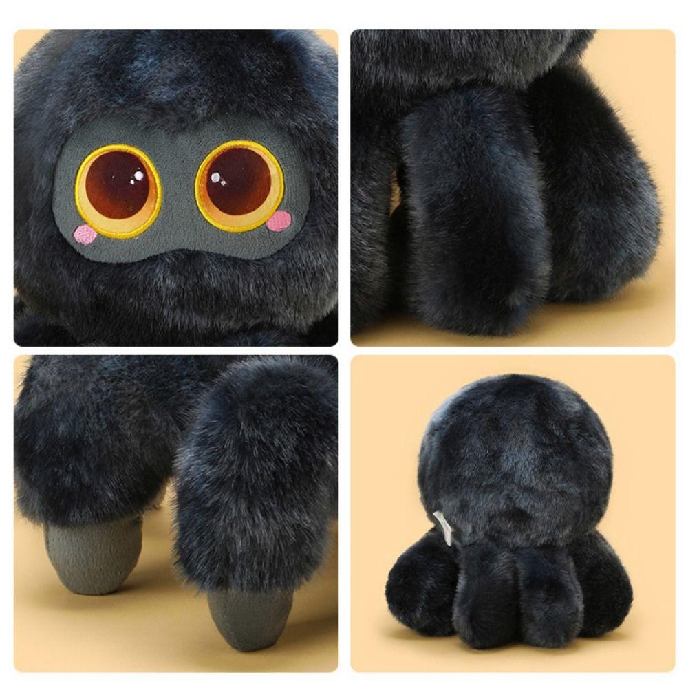 Simulation Spider Stuffed Animal Interactive Black Crawling Pet Doll Spider Plush Doll  Kids Gifts