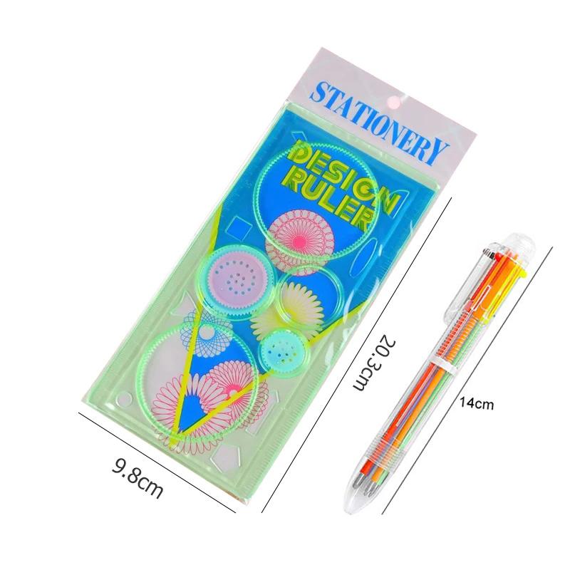 Набор инструментов для рисования Spirograph с шариковой ручкой, шаблон для DIY, математическая рулетка, школьные принадлежности для рисования, геометрическая линейка TMZ
