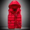 Men's Vest Winter Hooded Sleeveless Thermal Vest Lined Vest
