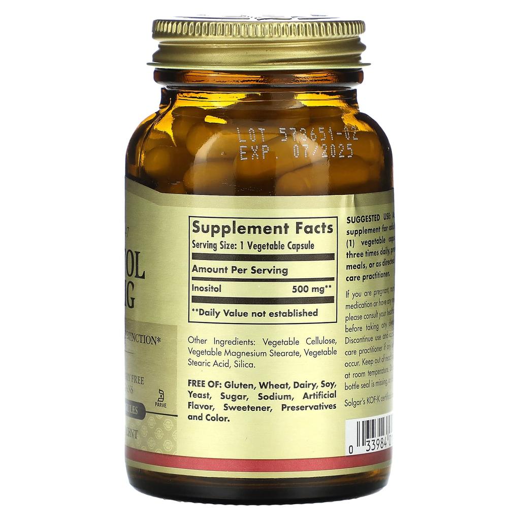 Inositol, 500Mg, 100 Veggie Caps