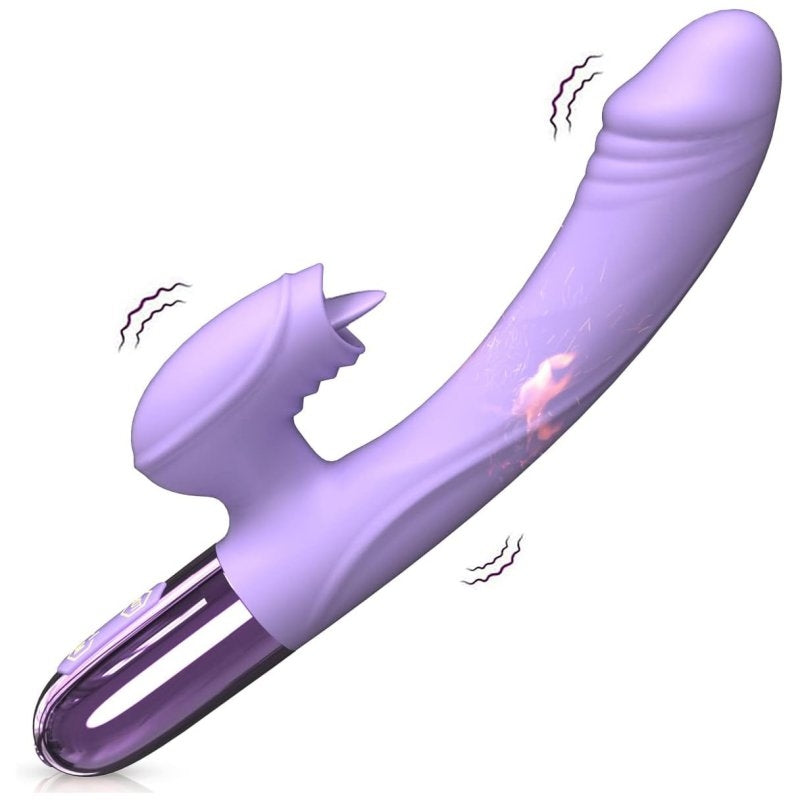 Vibro Rabbit Hot Tongue 13 x 3.5cm Violet - MyPlayToys - Rabbits Vibrants