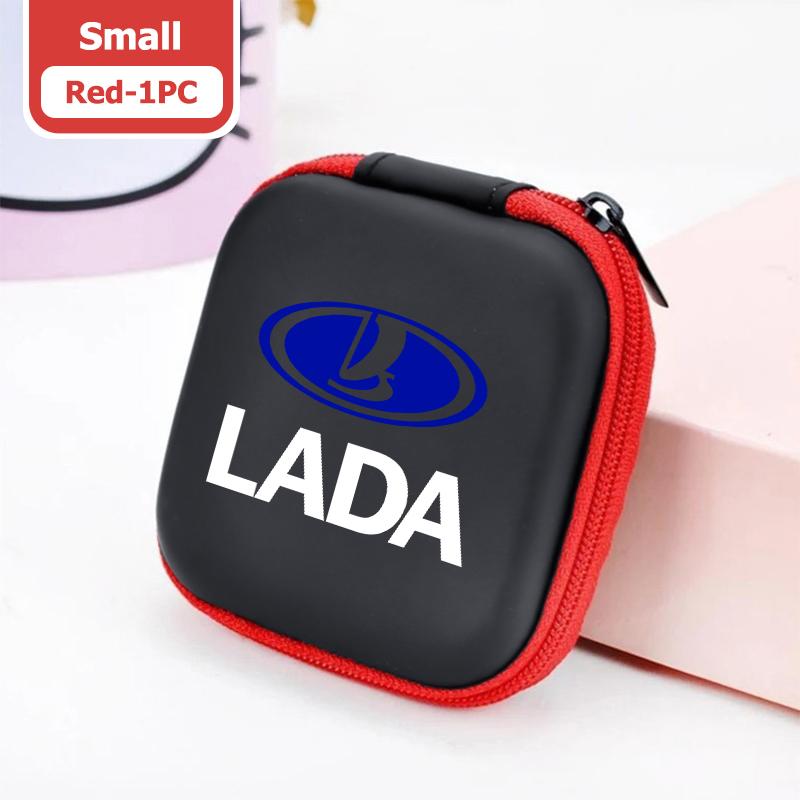 Mini Earphone Case Portable Mini Zipper Headphone Bag Storage Box Accessories For Lada Xray Granta Priora Sedan Sport Kalina