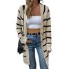 Autumn and Winter Striped Loose Cardigan Sweater Women's Casual Sweater