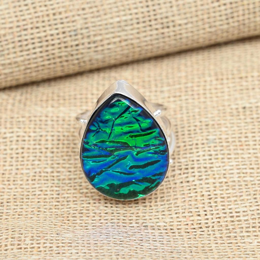 Синий тройной опал, драгоценный камень, твердое кольцо из стерлингового серебра 925 пробы, кольцо ручной работы, австралийские украшения для нее