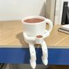 3D-печатная шарнирная фигурка кофейной кружки, подвижная настольная статуэтка, милый орнамент в виде кофейного зерна, креативный декор для офиса и дома, забавный подарок на день рождения