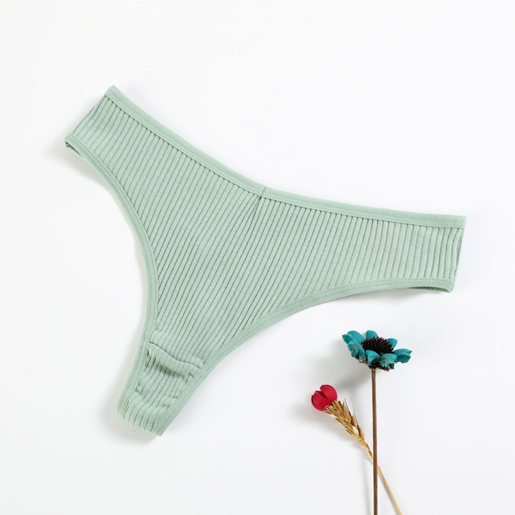 Thong Panties Girls Belly And Hip Threaded Thongs Women'S Low Waist Breathable Pure Cotton T-Pants