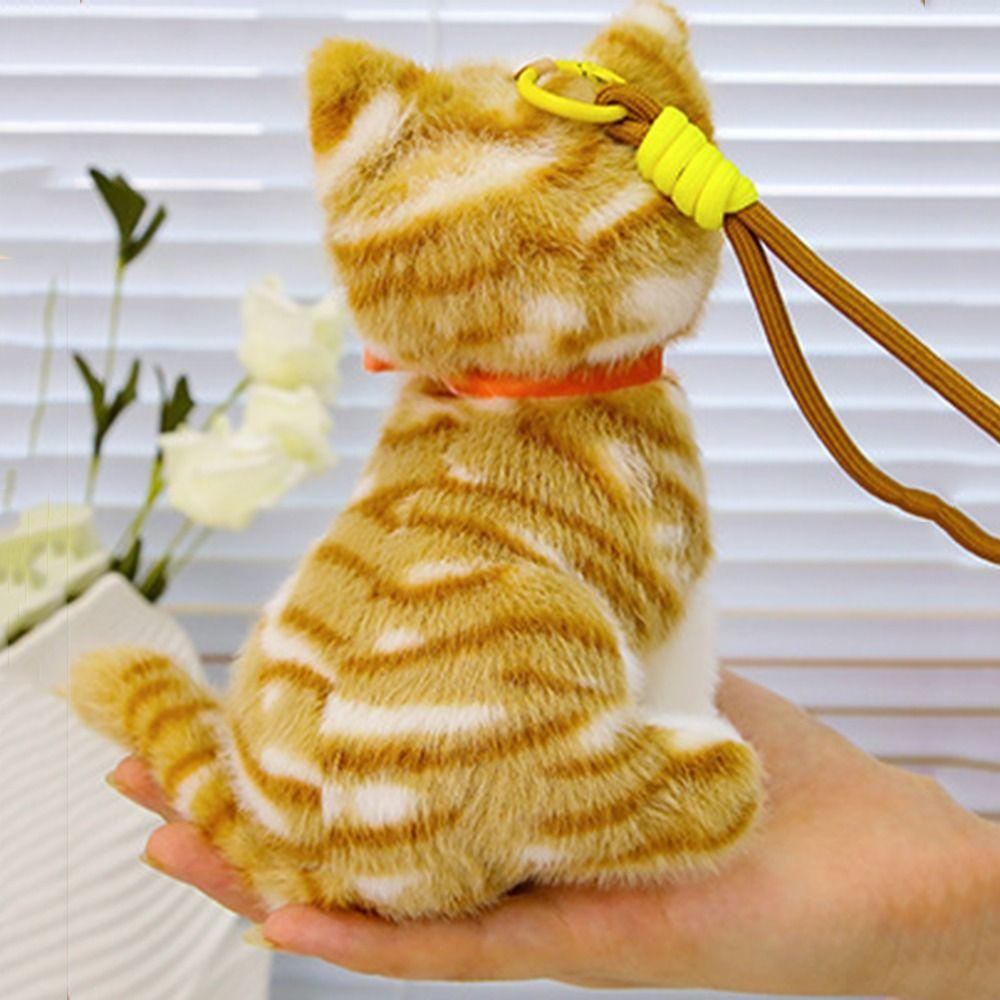 Fluffy Small Cat Plush Keychain Lifelike Simulated Cat Plush Doll Cat Plush Bag Pendant Friend