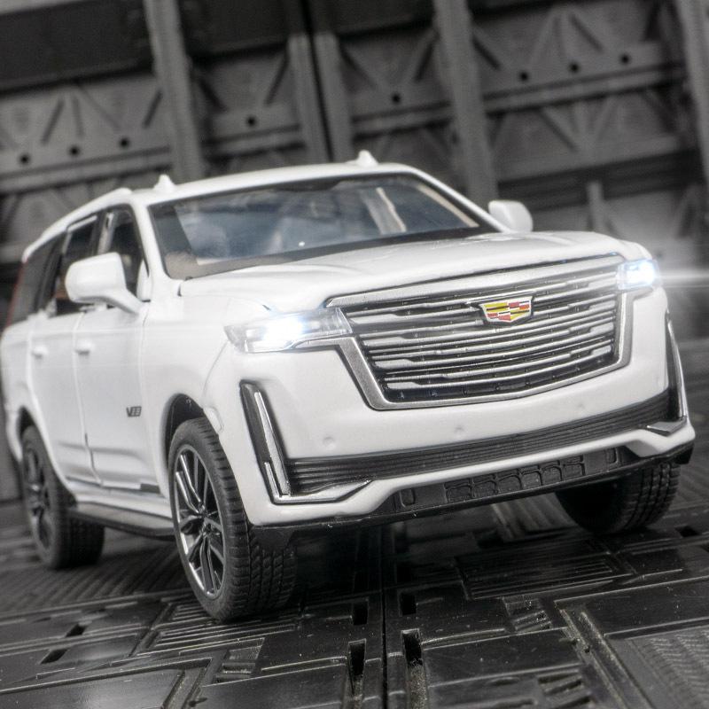 1/32 масштаб Cadillac Escalade SUV, литая под давлением цинкового сплава, модель игрушечного автомобиля, имитация внедорожника со звуком и светом