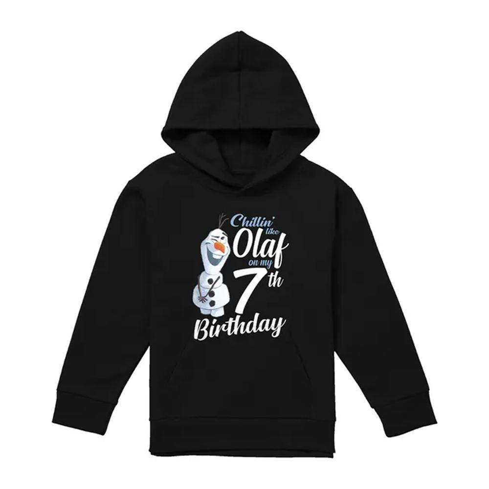 Frozen Childrens/Kids Chillin Like Olaf Heather 7th Birthday Pullover Hoodie