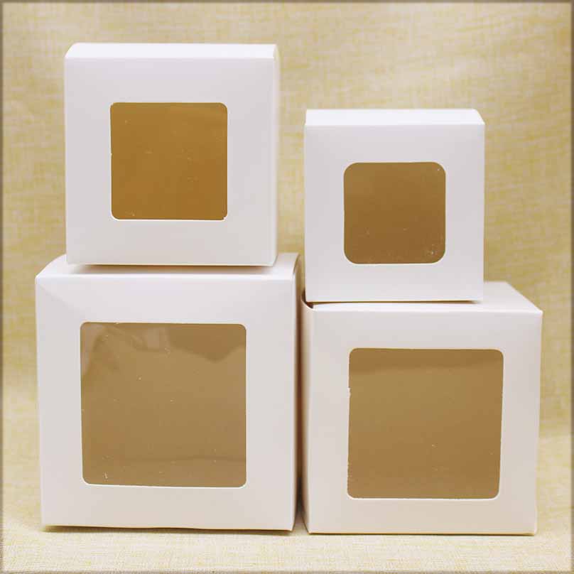 10 шт. квадратных коробок с окошком разных размеров от 5 см до 10 см с мраморным дизайном для рождественских подарков, упаковки конфет, свадебных упаковок