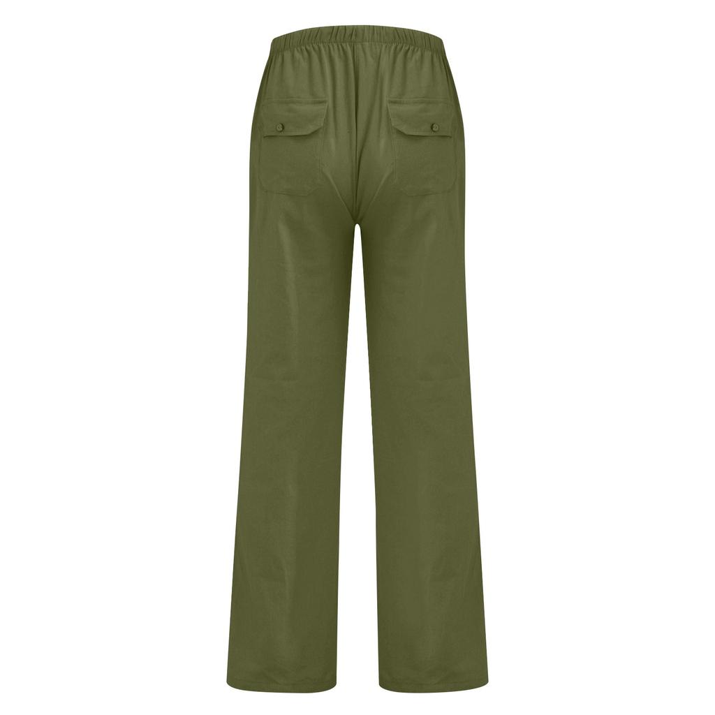 Мужские модные повседневные хлопковые однотонные пляжные брюки с конопляным шнурком и брюками