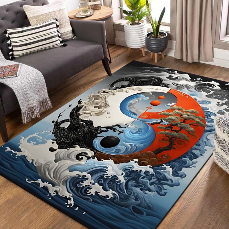 15 Size Tai Chi Bagua Yin Yang Pattern Rug Carpet for Living Room Bathroom Mat Creative Doormat Carpet for Bedroom Home Decor