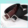 Chic Minimalist Women's Pu Leather Belt With Alloy Buckle For Effortless Style In Black Coffee Shades