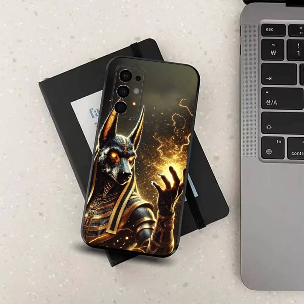 Чехол Anubis Египетский Бог для Samsung Galaxy A73,52,71,53,32,72,41,J7,22,Note,31,8,9, Мягкий Черный Силиконовый Чехол